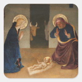 ENVELOPE SEAL : NATIVITEIT : ZANOBI STROZZI 1468 VIERKANTE STICKER