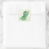 ENVELOPE SEAL STICKER: BABY DINOSAUR VIERKANTE STICKER (Tas)