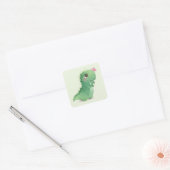 ENVELOPE SEAL STICKER: BABY DINOSAUR VIERKANTE STICKER (Envelop)