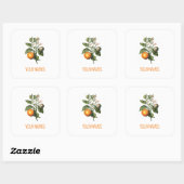 ENVELOPE SEAL STICKER: BITTER ORANJE BLOSSOM VIERKANTE STICKER (Vel)