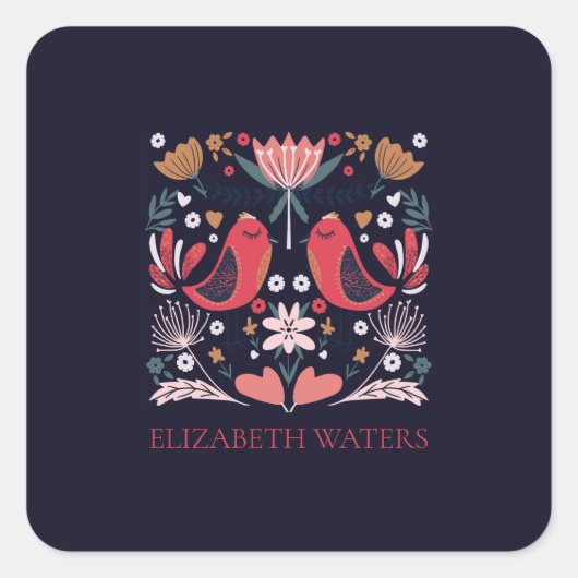 ENVELOPE SEAL STICKER : BOHO BIRDS (Voorkant)