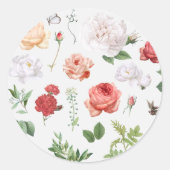 ENVELOPE SEAL STICKER : BOTANISCHE ROZEN (Voorkant)