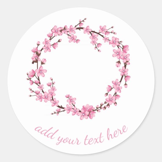 ENVELOPE SEAL STICKER : CHERRY BLOSSOM WREATH (Voorkant)