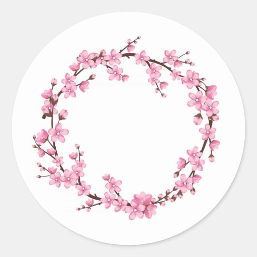 ENVELOPE SEAL STICKER : CHERRY BLOSSOM WREATH (Voorkant)