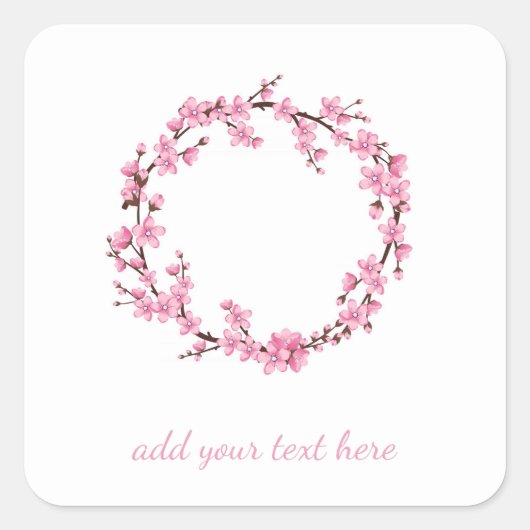 ENVELOPE SEAL STICKER : CHERRY BLOSSOM WREATH (Voorkant)