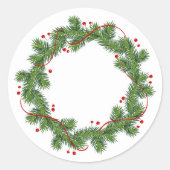 ENVELOPE SEAL STICKER : CHRISTMAS WREATH (Voorkant)