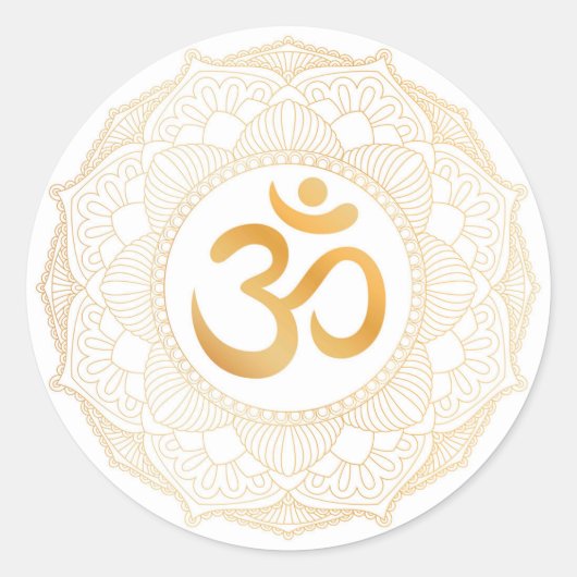 ENVELOPE SEAL STICKER : GOLD MANDALA & OHM (Voorkant)