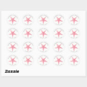 Envelope Seal Sticker, Roze Starfish Beach Wedding Ronde Sticker (Vel)