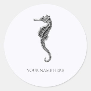 ENVELOPE SEAL STICKER:  SEAHORSE RONDE STICKER