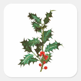 ENVELOPE SEAL STICKER : VINTAGE CHRISTMAS HOLLY