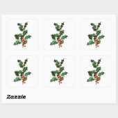 ENVELOPE SEAL STICKER : VINTAGE CHRISTMAS HOLLY (Vel)