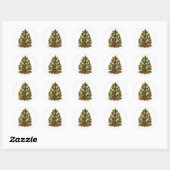 ENVELOPE SEAL STICKER : VINTAGE CHRISTMAS TREE (Vel)