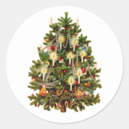 ENVELOPE SEAL STICKER : VINTAGE CHRISTMAS TREE