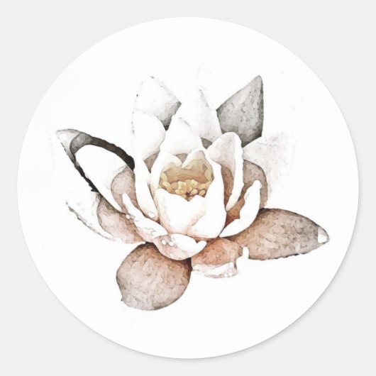 ENVELOPE SEAL STICKER : WITTE LOTUS (Voorkant)