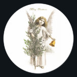 ENVELOPE SEAL : VINTAGE CHRISTMAS ANGEL RONDE STICKER<br><div class="desc">ENVELOPE SEAL : VINTAGE CHRISTMAS ANGEL</div>