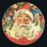ENVELOPE SEAL : VINTAGE CHRISTMAS : Santa Claus Ronde Sticker<br><div class="desc">ENVELOPE SEAL STICKER : VINTAGE CHRISTMAS : Santa Claus</div>