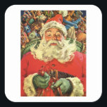 ENVELOPE SEAL : VINTAGE CHRISTMAS : Santa Claus Vierkante Sticker<br><div class="desc">ENVELOPE SEAL STICKER : VINTAGE CHRISTMAS : Santa Claus</div>