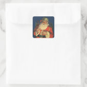 ENVELOPE SEAL : VINTAGE CHRISTMAS : Santa Claus Vierkante Sticker (Tas)