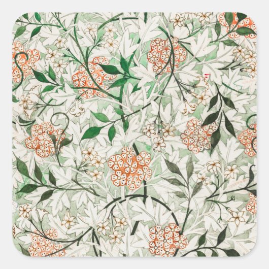 ENVELOPE SEAL : WILLIAM MORRIS : JASMINE VIERKANTE STICKER (Voorkant)