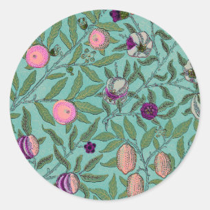 ENVELOPE SEAL : WILLIAM MORRIS : POMEGRANATEN RONDE STICKER