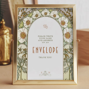 Envelope Sign Guests Art Nouveau door Mucha Poster
