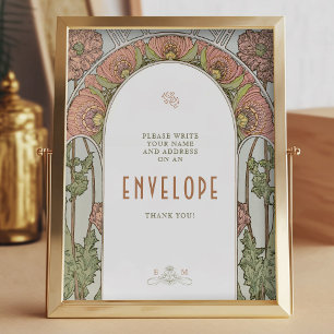 Envelope Sign Guests  Art Nouveau door Mucha Poster