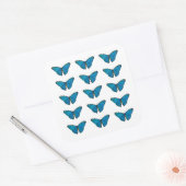 ENVELOPE SLUITSTICKER : BLAUWE VLINDER VIERKANTE STICKER (Envelop)