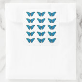 ENVELOPE SLUITSTICKER : BLAUWE VLINDER VIERKANTE STICKER (Tas)