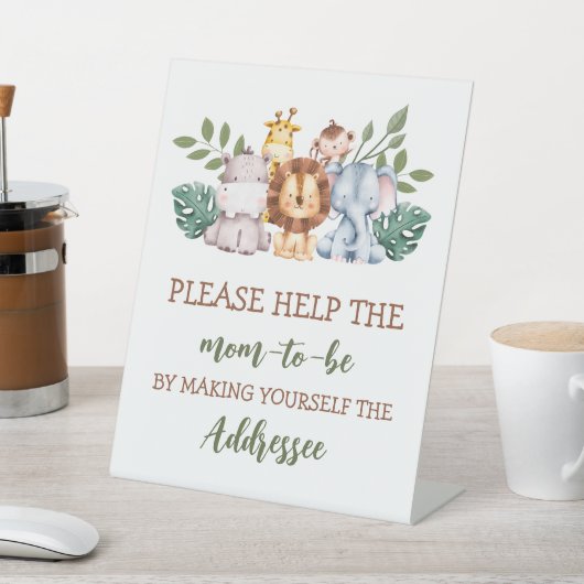 Envelope Station Sign Baby shower Boy Oerwoud Reclamebord Met Voetstuk (Insitu)