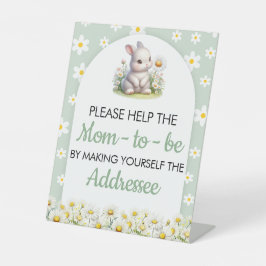 Envelope Station Sign Bunny Baby shower Reclamebord Met Voetstuk