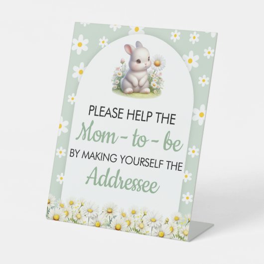 Envelope Station Sign Bunny Baby shower Reclamebord Met Voetstuk (Voorkant)