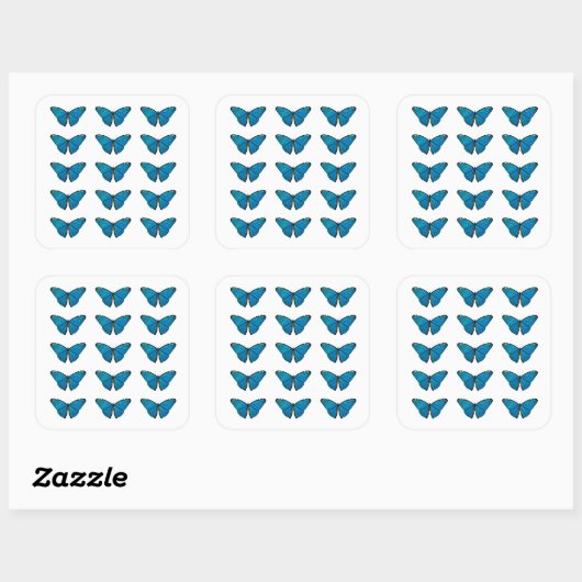 ENVELOPE ZEGEL STICKER: BLAUWE VLINDER (Vel)