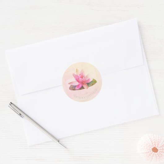 ENVELOPE ZEGEL STICKER : ROZE LOTUS (Envelop)