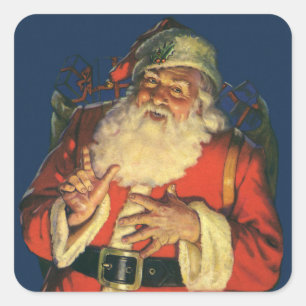 ENVELOPE ZEGEL : VINTAGE KERST : Kerstman
