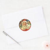 ENVELOPE ZEGEL: VINTAGE KERSTMIS: kerstman Ronde Sticker (Envelop)