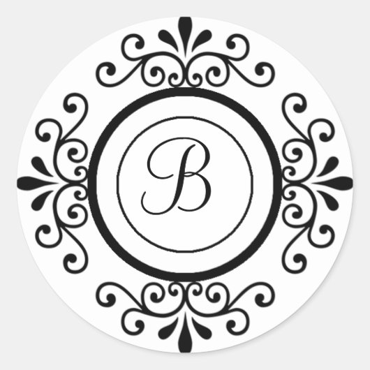 Envelope zegelmonogram B voor weddenschappen Ronde Sticker (Voorkant)