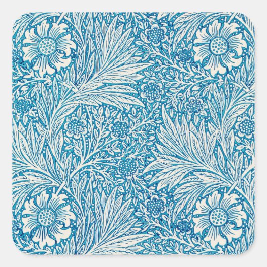 ENVELOPE ZEGELSTICKER: WILLIAM MORRIS "MARIGOLD"  VIERKANTE STICKER (Voorkant)