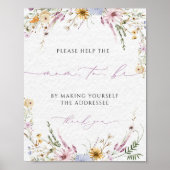 Enveloppe adresseren Wilde Bloemen Baby Shower Poster (Voorkant)
