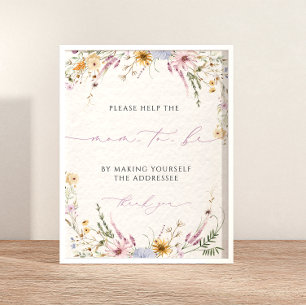 Enveloppe adresseren Wilde Bloemen Baby Shower Poster