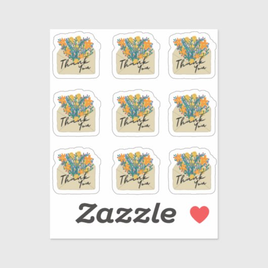 Enveloppen Dank u Sticker (Vel)
