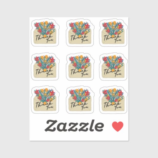 Enveloppen Dank u Sticker (Vel)