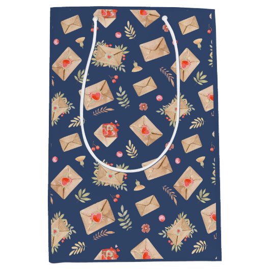 Enveloppen en hart medium cadeauzakje (Voorkant)