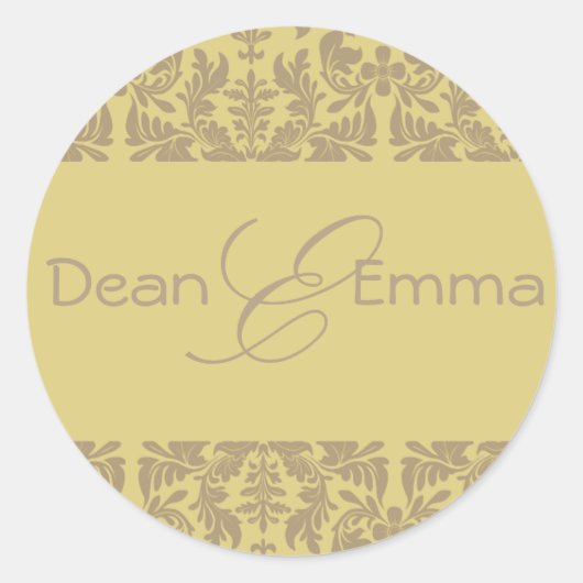Enveloppensealers Geschenk met monogram Ronde Sticker (Voorkant)