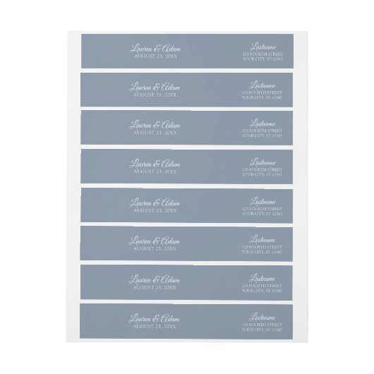 Envelopretouradres omwikkelen - Dusty Blue (Vel)