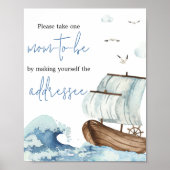 Envelopstation voor het Baby shower van de nautisc Poster (Voorkant)