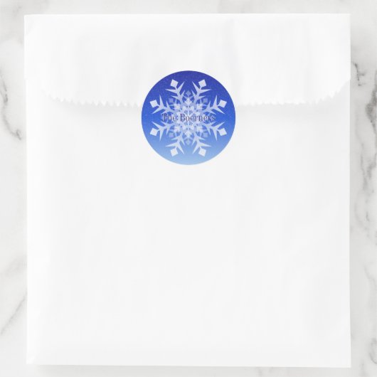 Envelopzak Sticker Kerstmis Sneeuwvlok Naam (Tas)