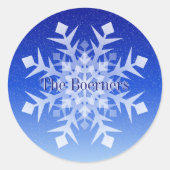 Envelopzak Sticker Kerstmis Sneeuwvlok Naam (Voorkant)