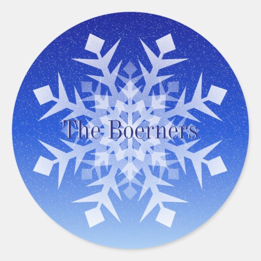 Envelopzak Sticker Kerstmis Sneeuwvlok Naam (Voorkant)