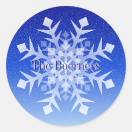 Envelopzak Sticker Kerstmis Sneeuwvlok Naam