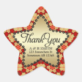 Envelopzegel Bedankt - Goud Ster Sticker (Voorkant)